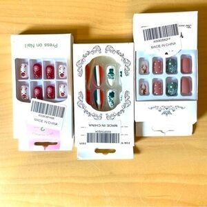 NEW Nail Art bundle of Christmas, St.Patrick’s day Short Fake Nail Full Cover